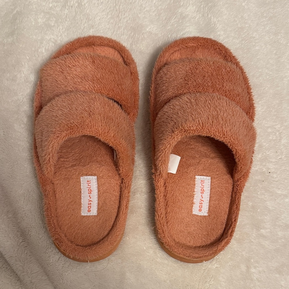 Easy Spirit Women's Cozy Plush Slippers in Orange